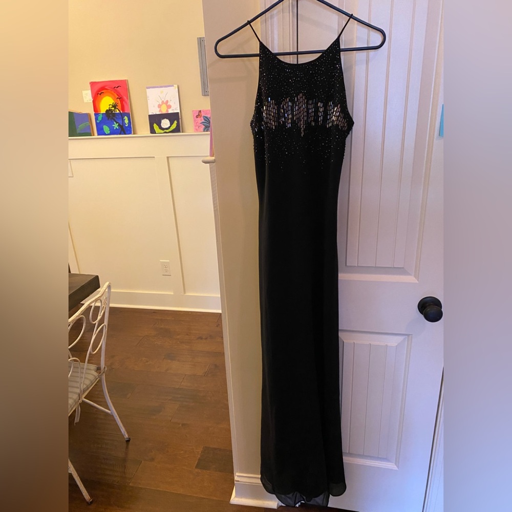 CACHET Women’s Black Beaded Formal Maxi Gown Size 8